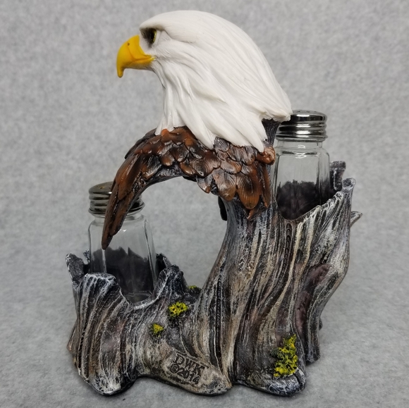 American Bald Eagle Salt & Pepper Shaker Caddy DWK 2014 - Picture 5 of 12
